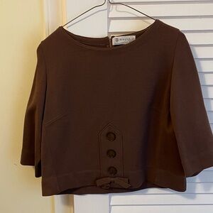 Brown Button Top.  Vintage
